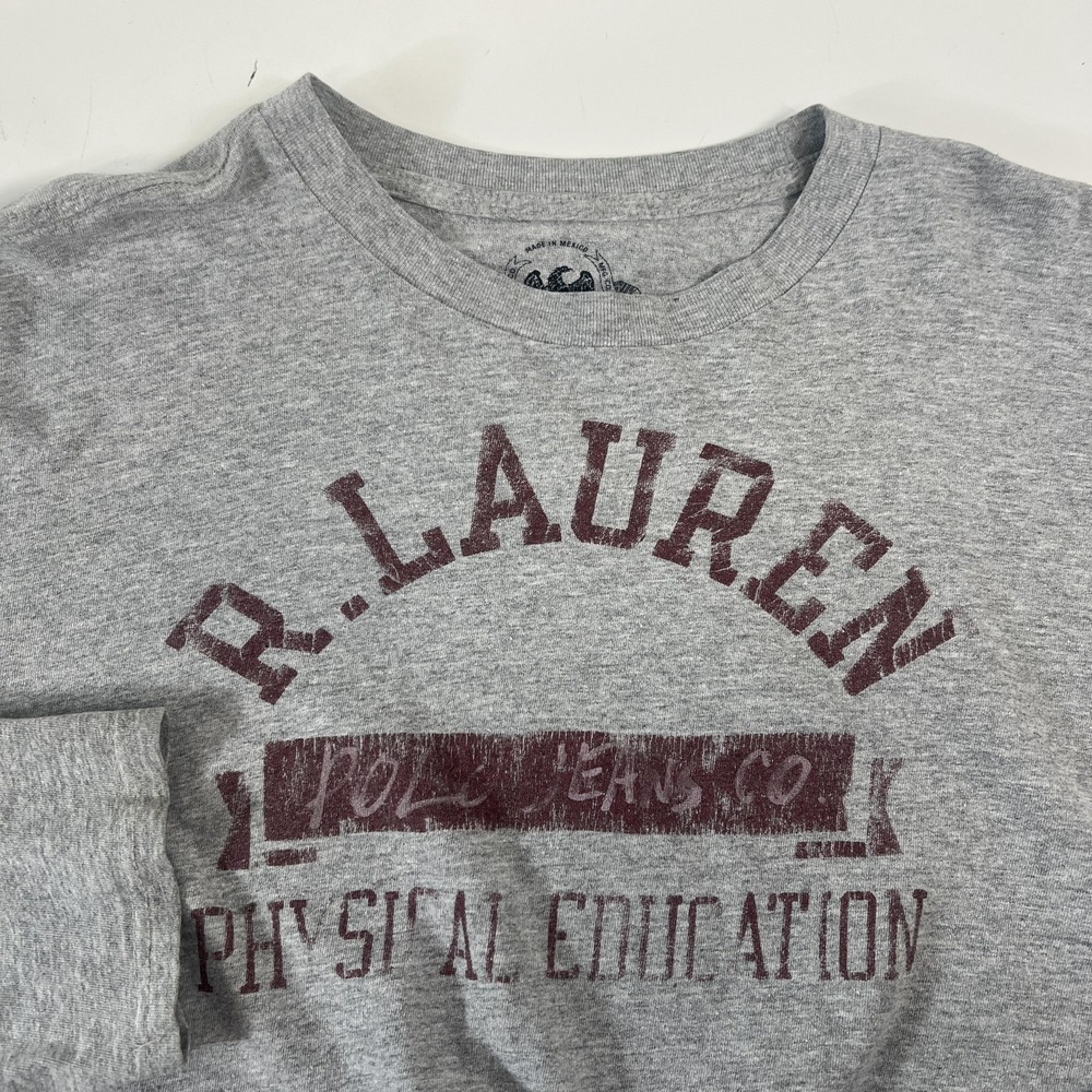 Ralph Lauren Polo Jeans Company 1967 L Gray Physical Education 1967 Long Sleeve
